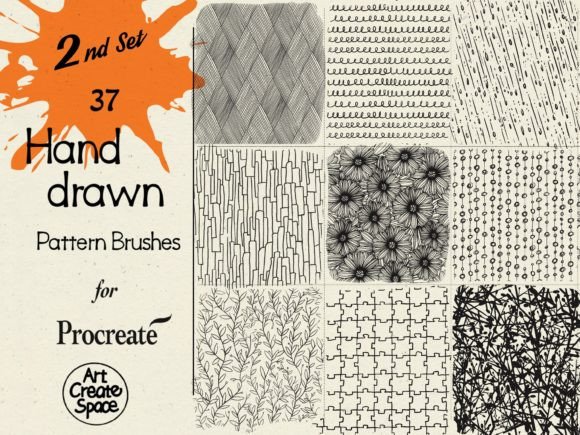 Download Hand Drawn Patterns Procreate Brushes - Premium Resources
