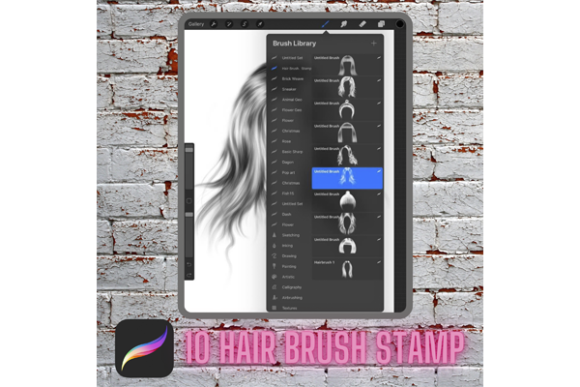 Download HAIR BRUSH STAMP -10 Brush Stamp - Premium Resources